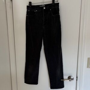 Madewell Classic Straight Jeans - Washed Black - Size 27